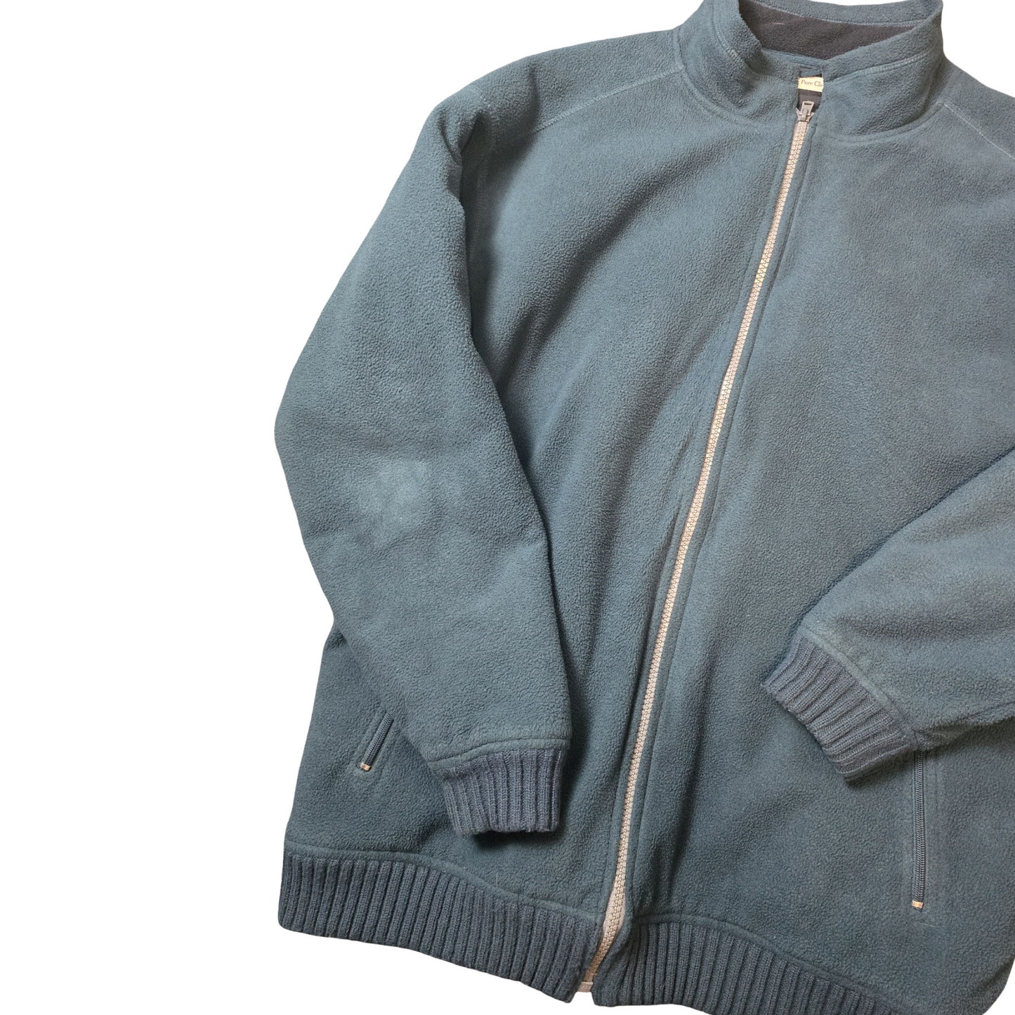 EWM Men’s Teal Green Fleece Jacket – Zip Pockets, XL