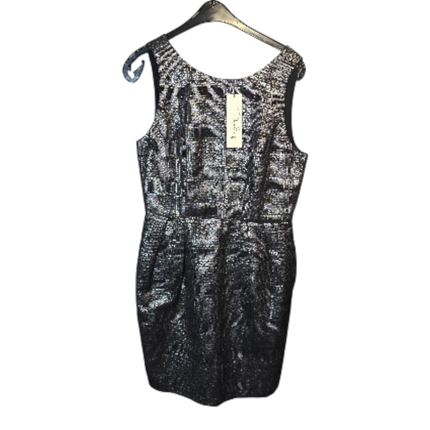 Darling London Black & Silver Patterned Dress – Size 12 (NWT)