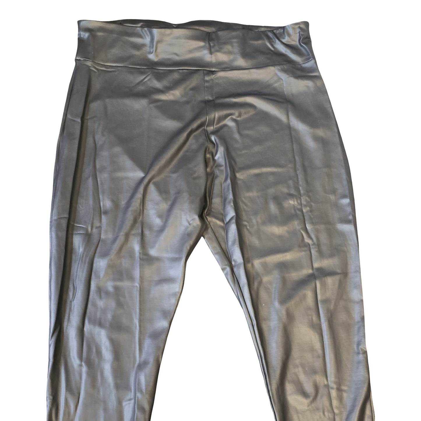 Live Unlimited Black PVC High-Waist Skinny Leggings – Size 28