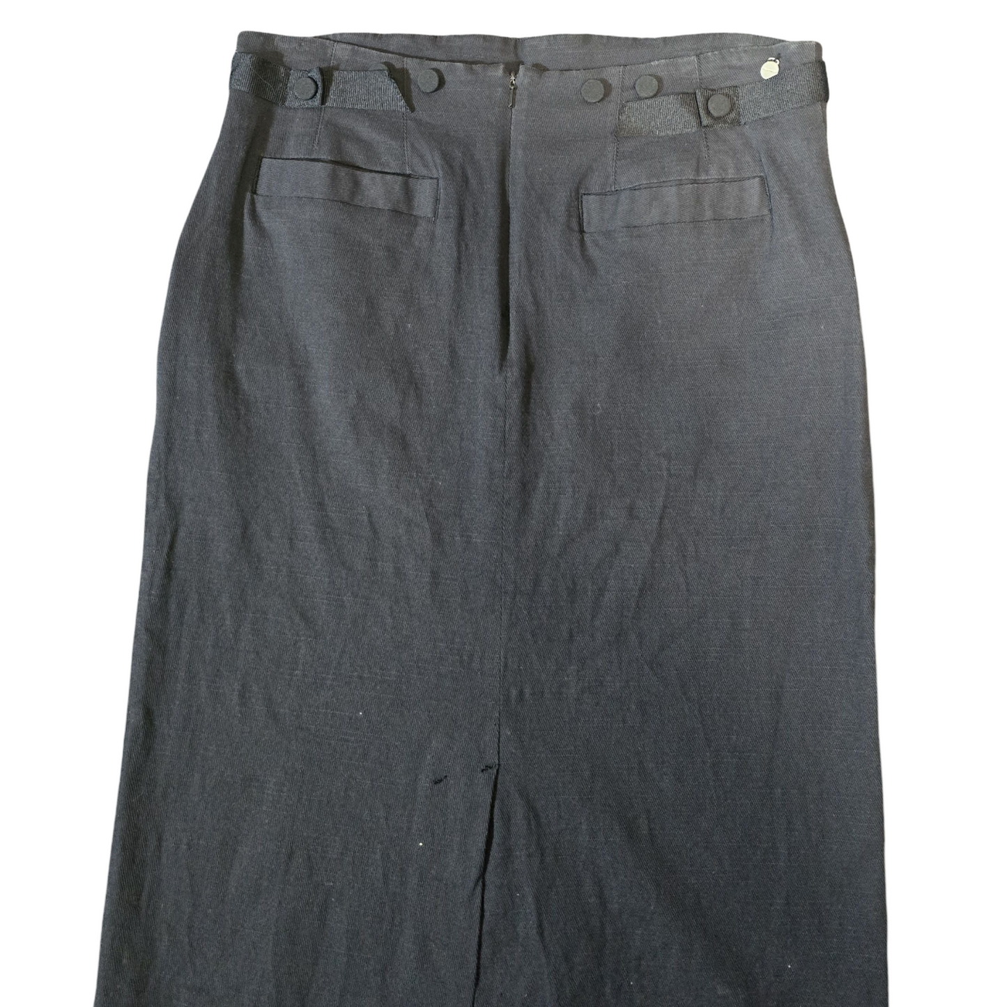 Full Circle Black Knee-Length Skirt with Zip Pockets – Size 10/12