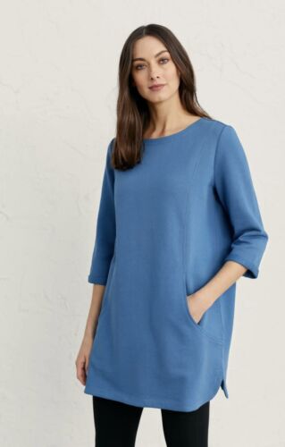 Seasalt Blue 100% Cotton Tunic Top with Pockets – Size 12