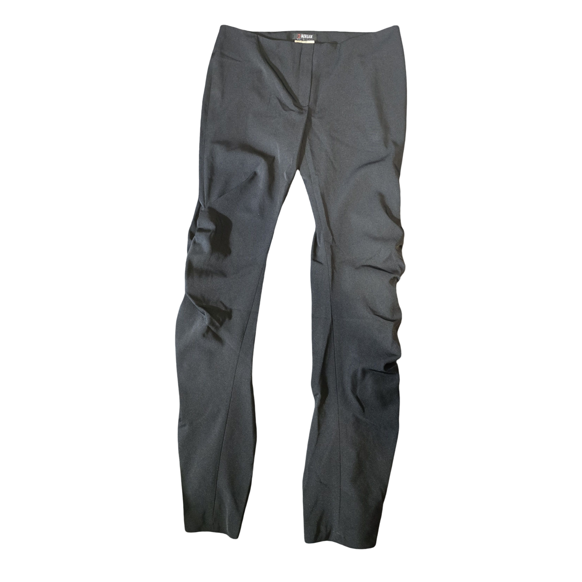 Morgan Y2K Black Bodycon Trousers – High Waist, Zip Detail,