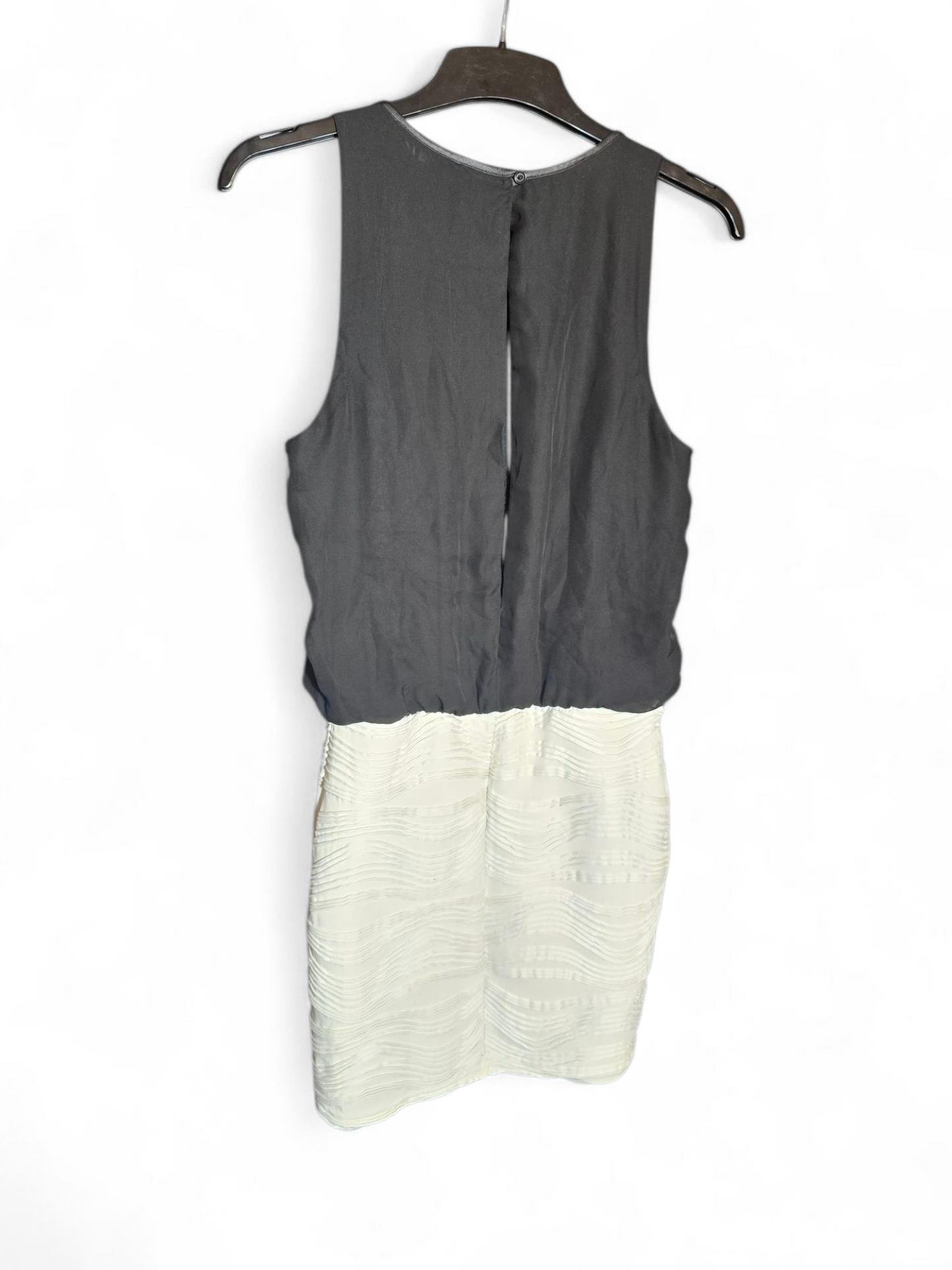Primark black & white sleeveless bodycon dress size 12