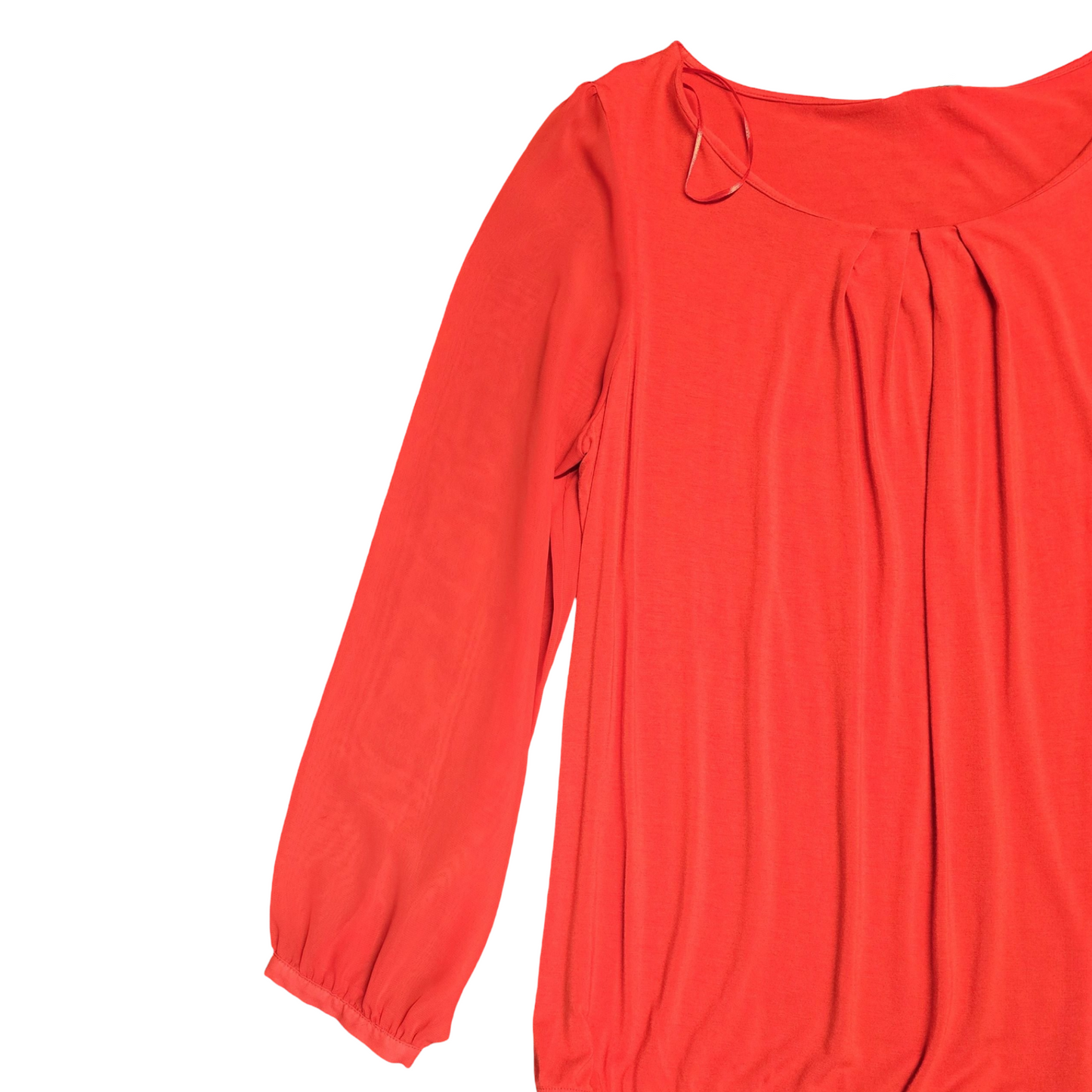 George Red Long Sleeve Top with Sheer Sleeves Size 20