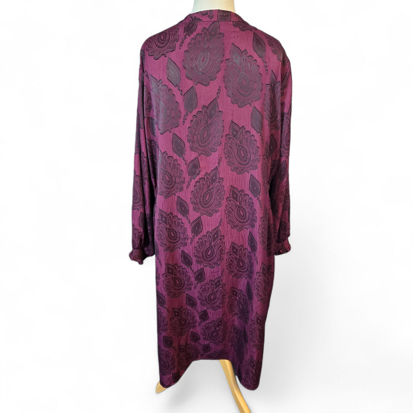 Marks & Spencer Purple Plum & Black Midi Tunic Dress – Size 24