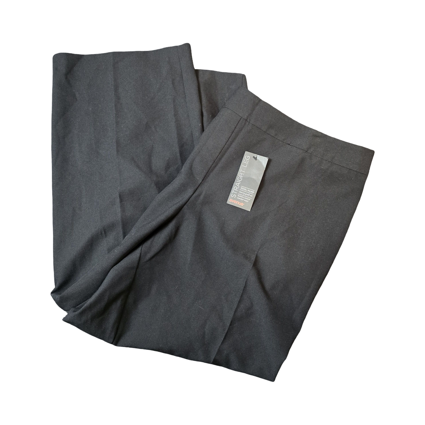Avenue Black Straight Leg Work Trousers – Size 22 – Tummy Control – NWT – Polyester Viscose