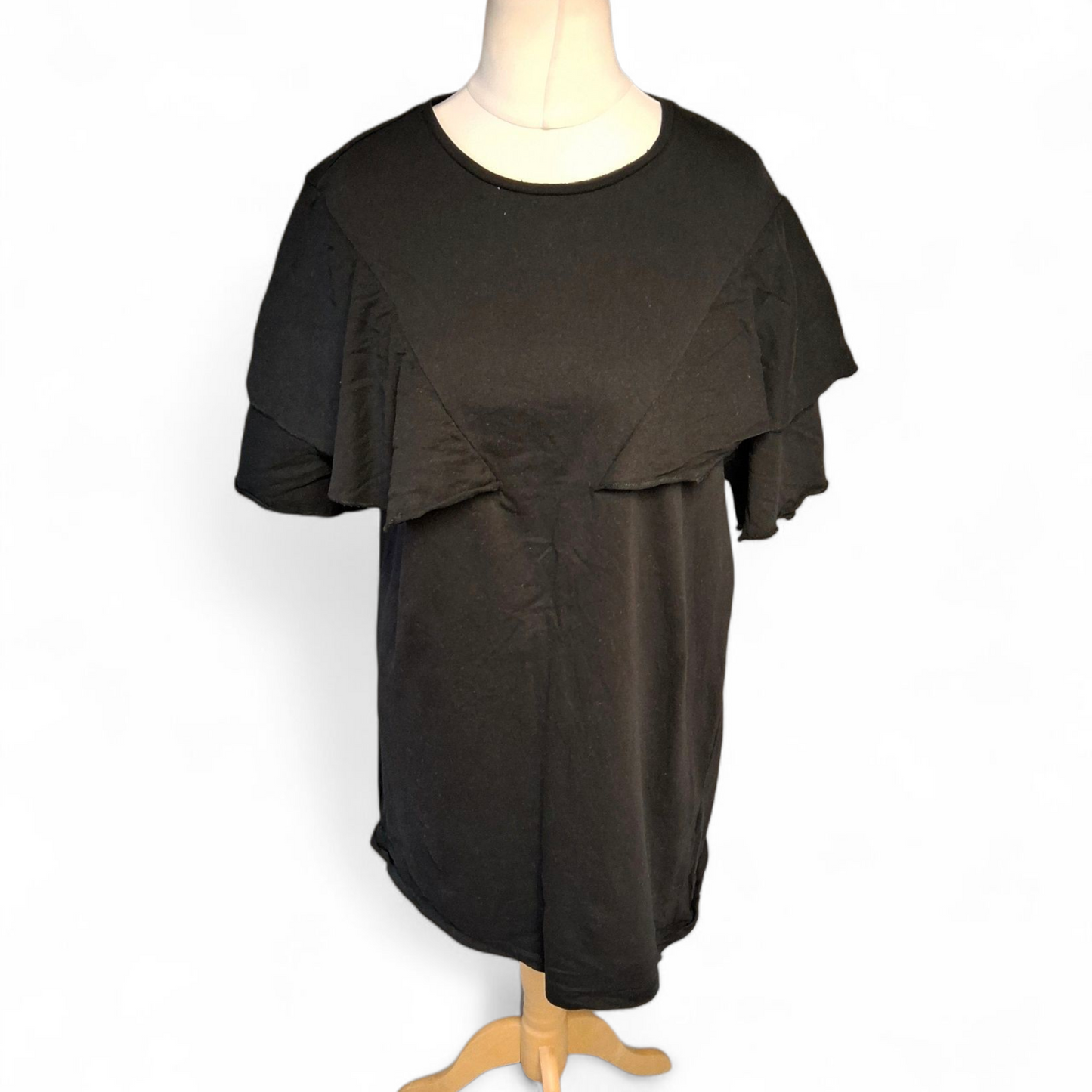 Zara Black Cotton T-Shirt Mini Dress – Euro L – UK size 12/14 Fit – 100% Cotton