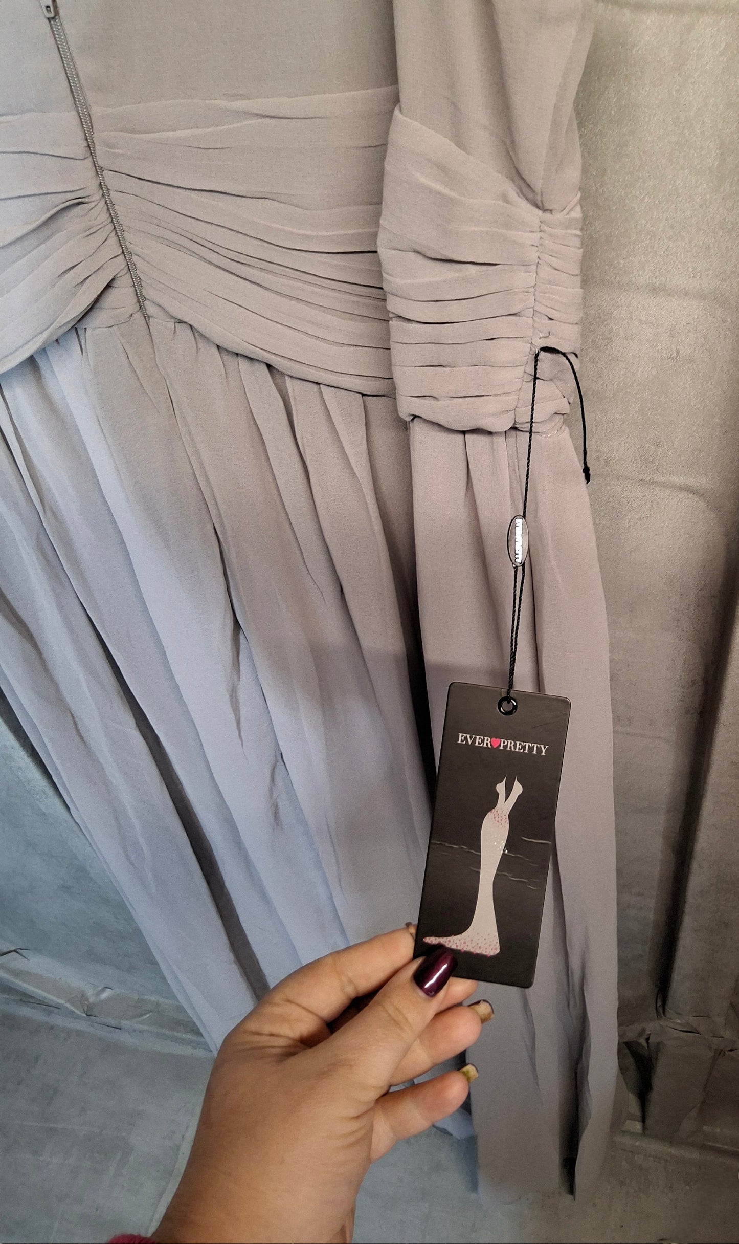 Ever pretty Light Grey Long Sleeveless Formal Bridesmaid Lined Dress New Size 26