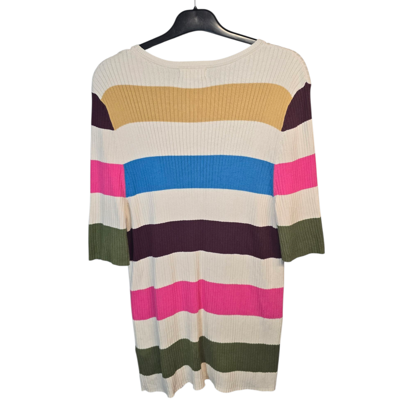 White Stuff Multicoloured Striped Lightweight Jumper – Size 18 – 100% Cotton