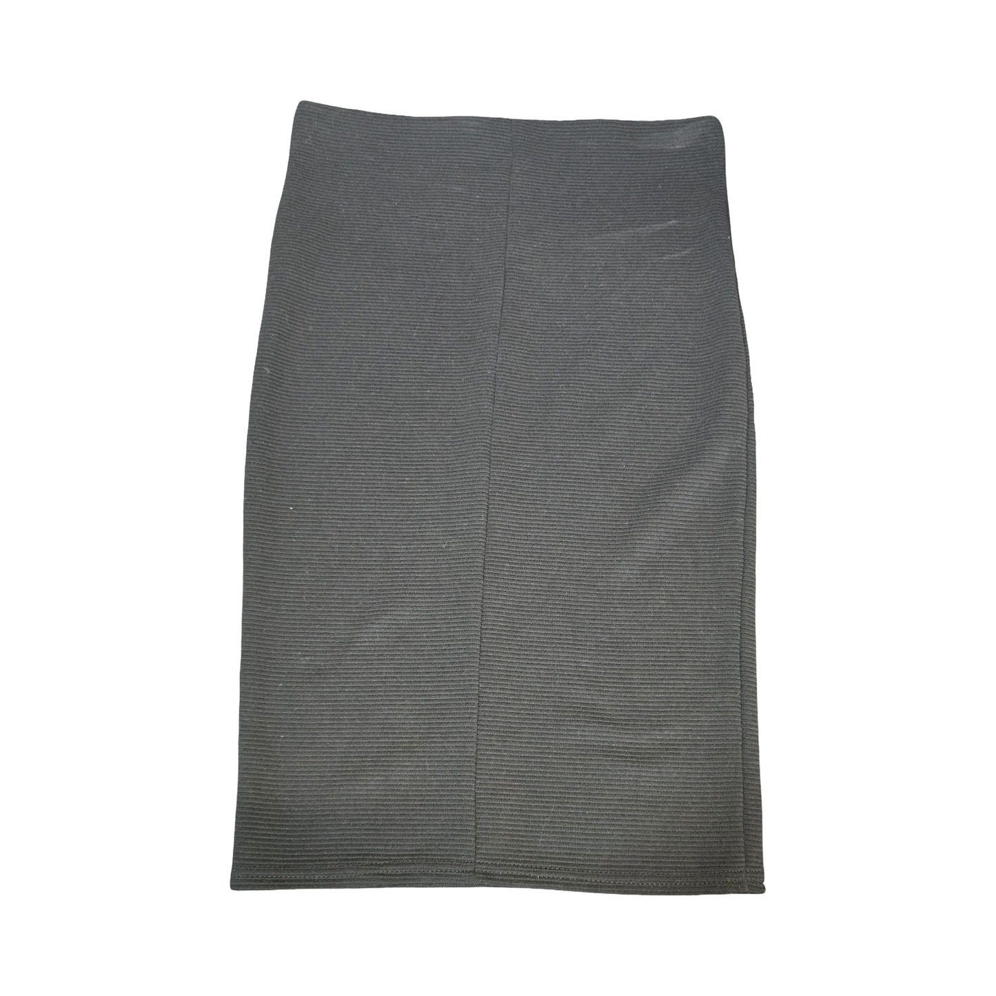 Primark Black Ribbed Bodycon Skirt – Size 10 – Elasticated Waist – Knee Length