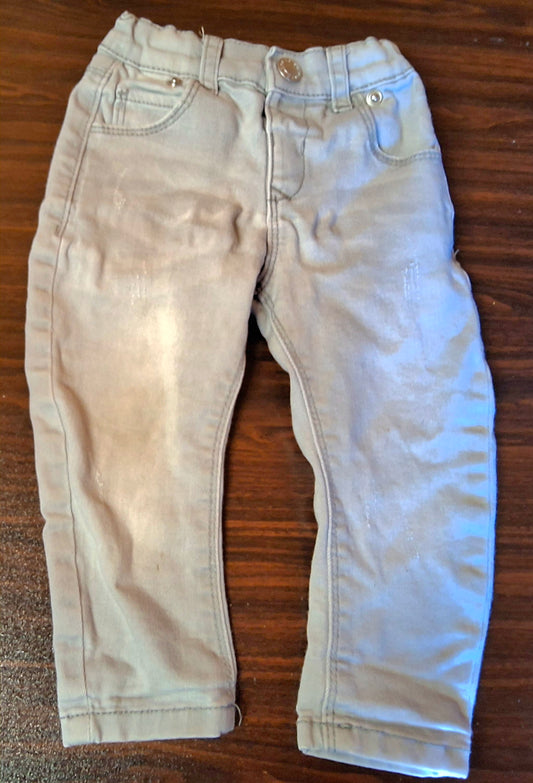 Primark Boys Grey Skinny Jeans – 6–9 Months – Cotton & Polyester
