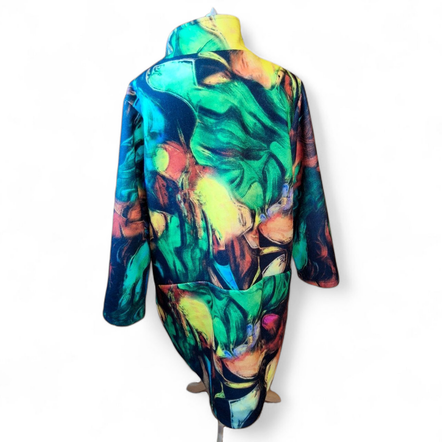 MB Germany Bold Abstract Print Coat – Wool Blend – Size 2