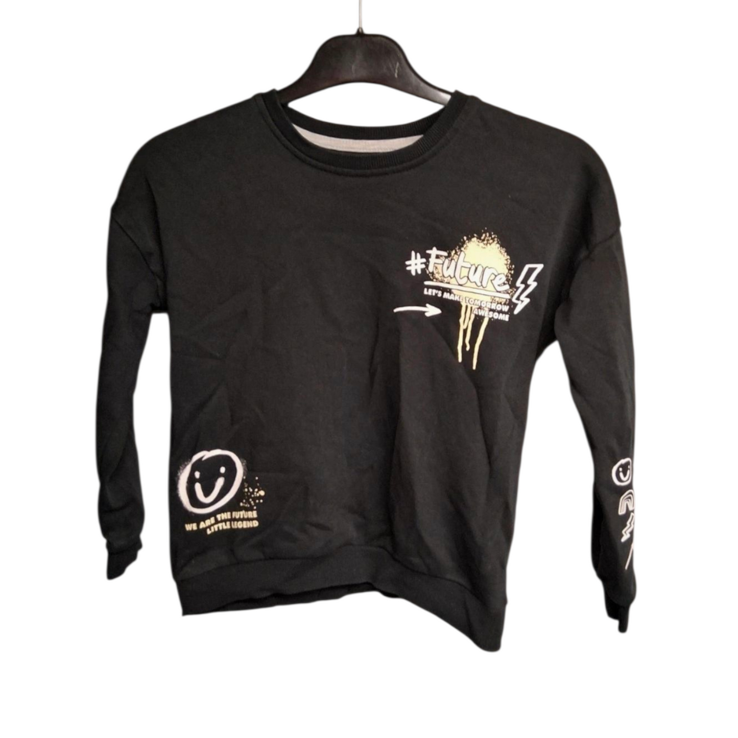 George Boys’ Black Jumper – Age 6–7 Years – Cotton & Polyester – Printed Sweatshirt