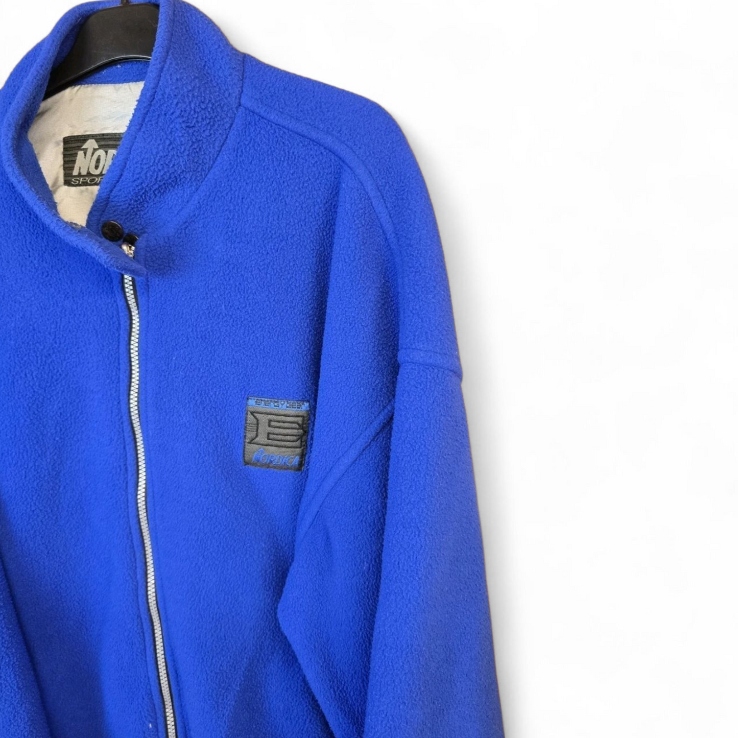 Men's Vintage 90s Nordica Blue Fleece Jacket  S50 Insulated Zip Closure Outdoor