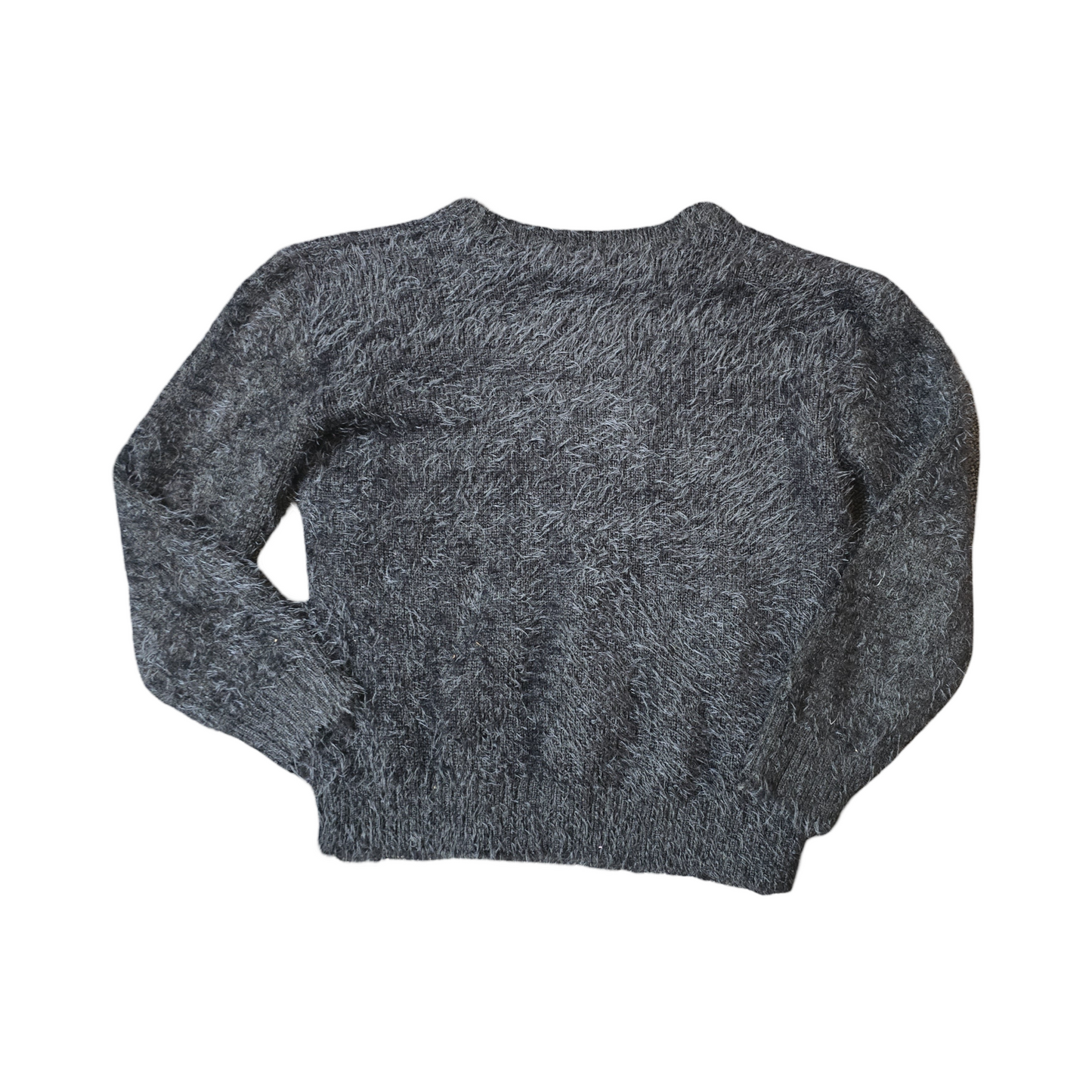 Matalan Girls Black Shaggy Jumper – Age 9 Years – Nylon & Acrylic