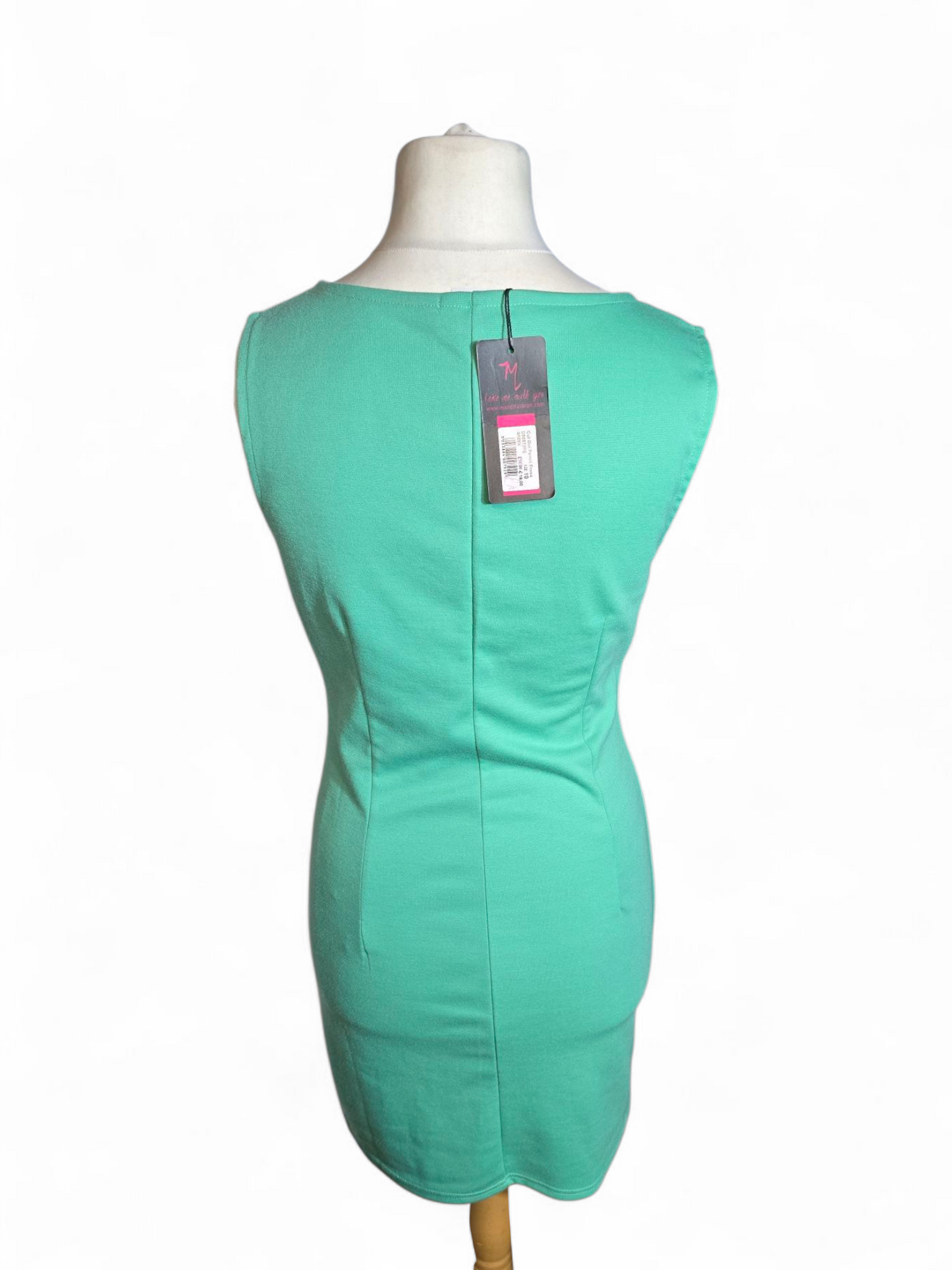 Mandi Bodycon Dress – Square Neckline, Sleeveless, Knee Length, 100% Polyester, Flattering Fit