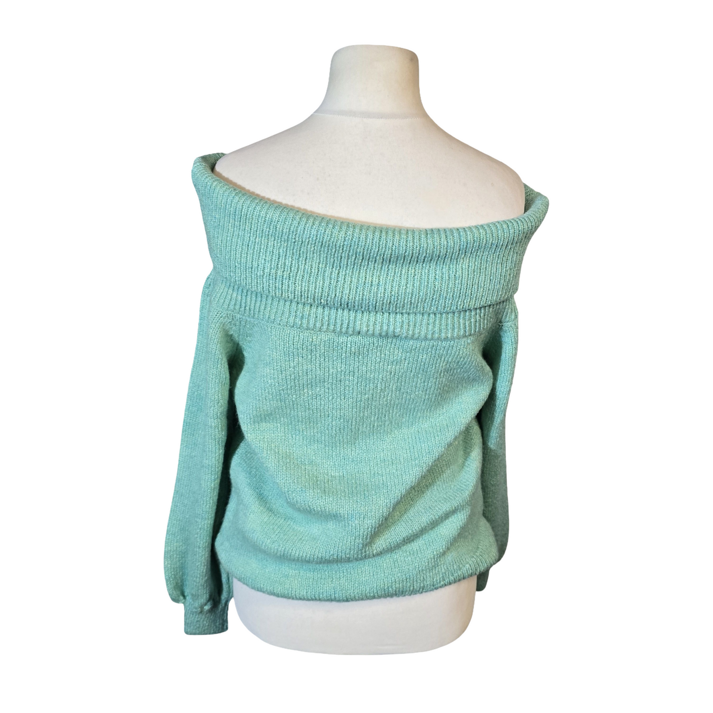 Tu Light Green Off-the-Shoulder Knitted Jumper – Size 10