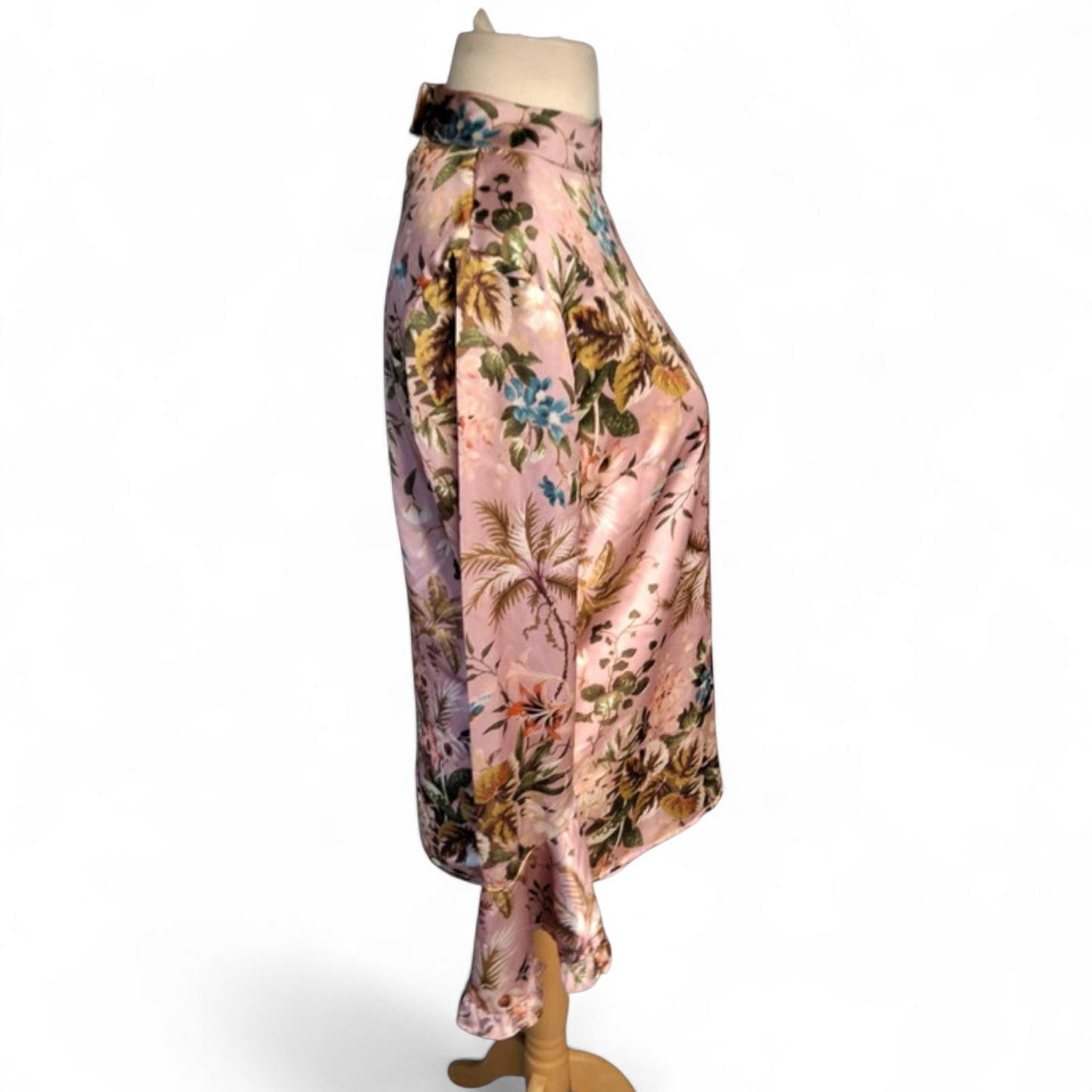 Never Fully Dressed Pink Floral High Neck Blouse – Size S/M (UK size 10/12)