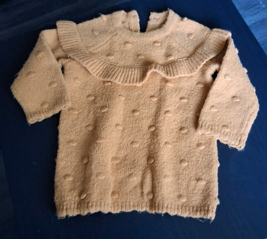 George Girls Mustard Knit Jumper – 3–6 Months – Acrylic/Nylon