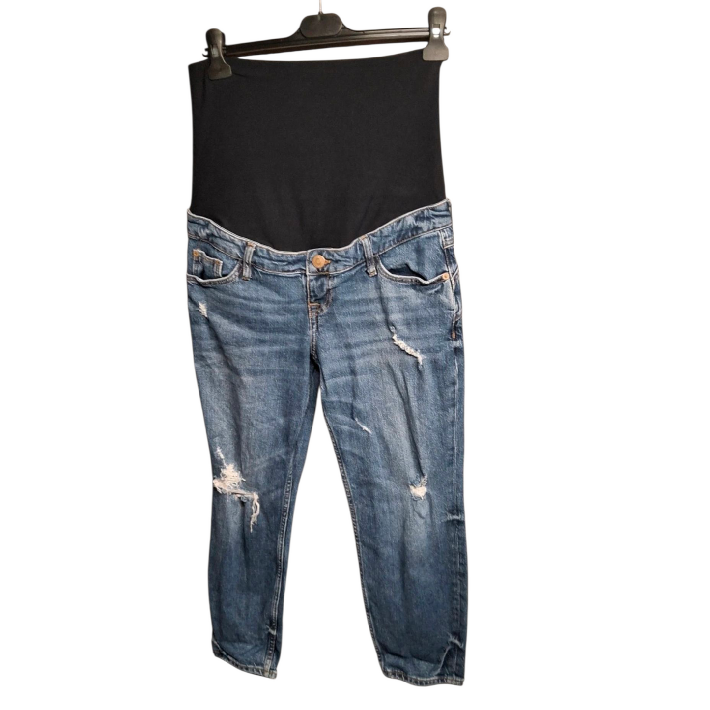 River Island Distressed Over-Bump Maternity Jeans – Size 10