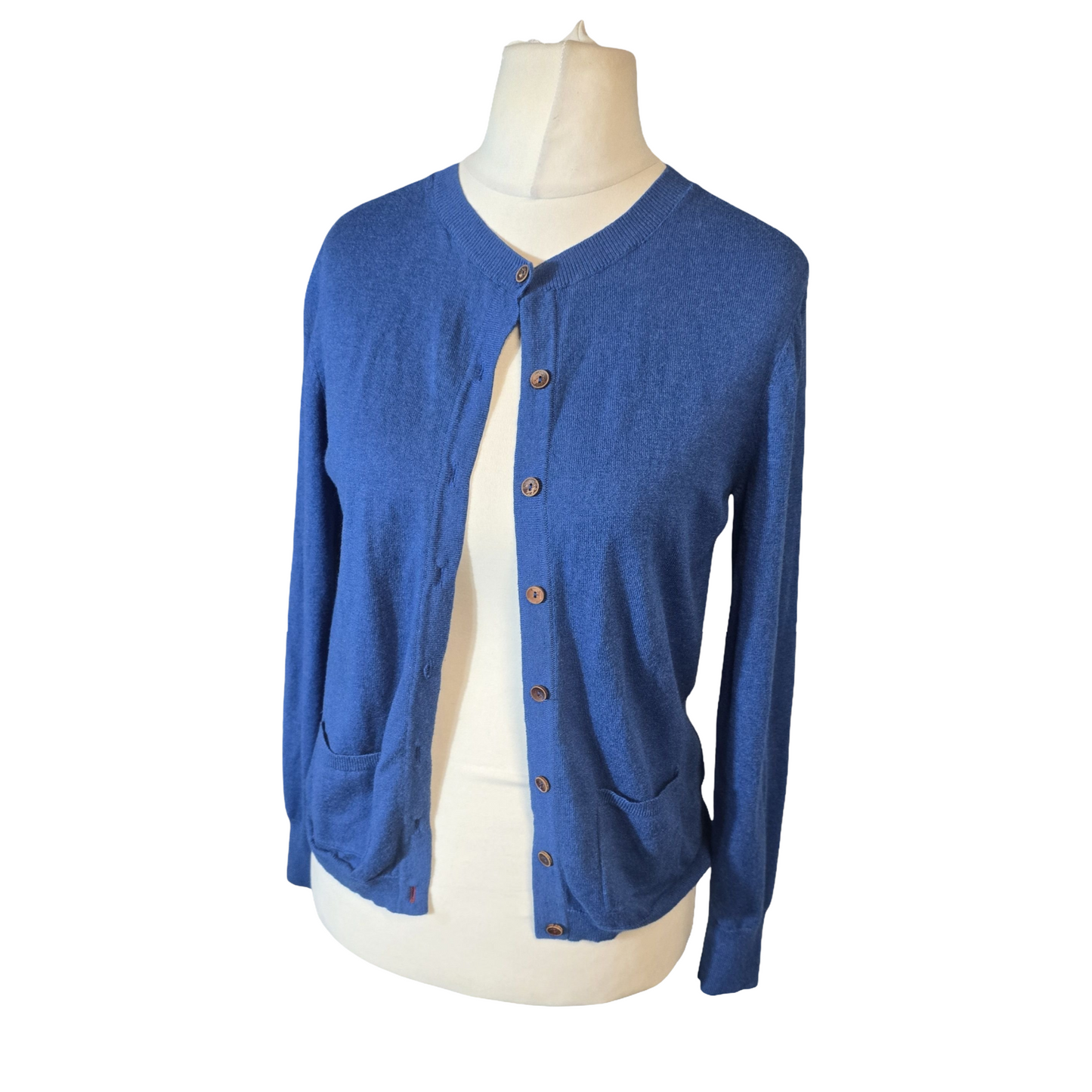 White Stuff Blue Merino Wool Blend Cardigan – Size 12