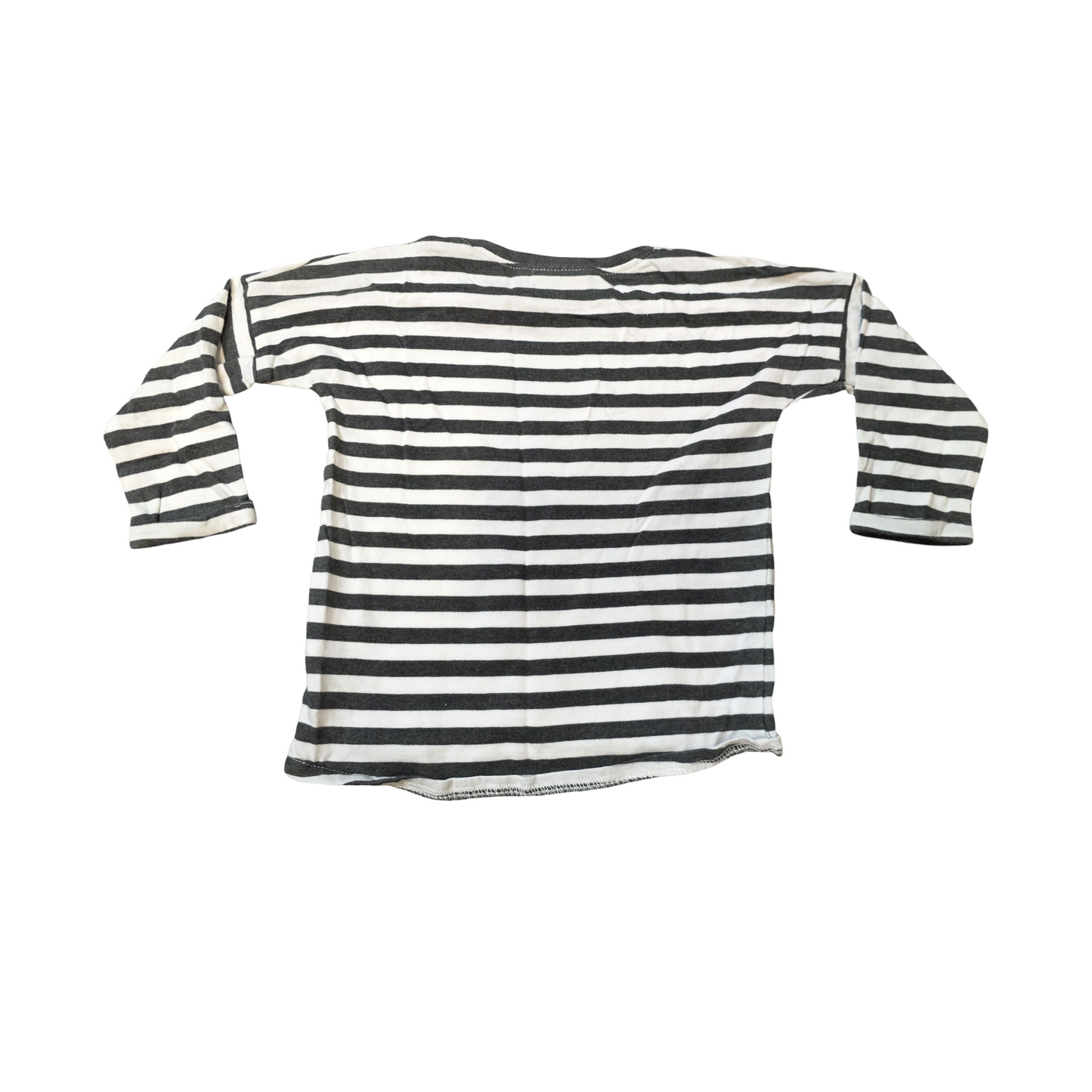 Next Black & White Striped Bear T-Shirt – Boys 6–9 Months – 100% Cotton