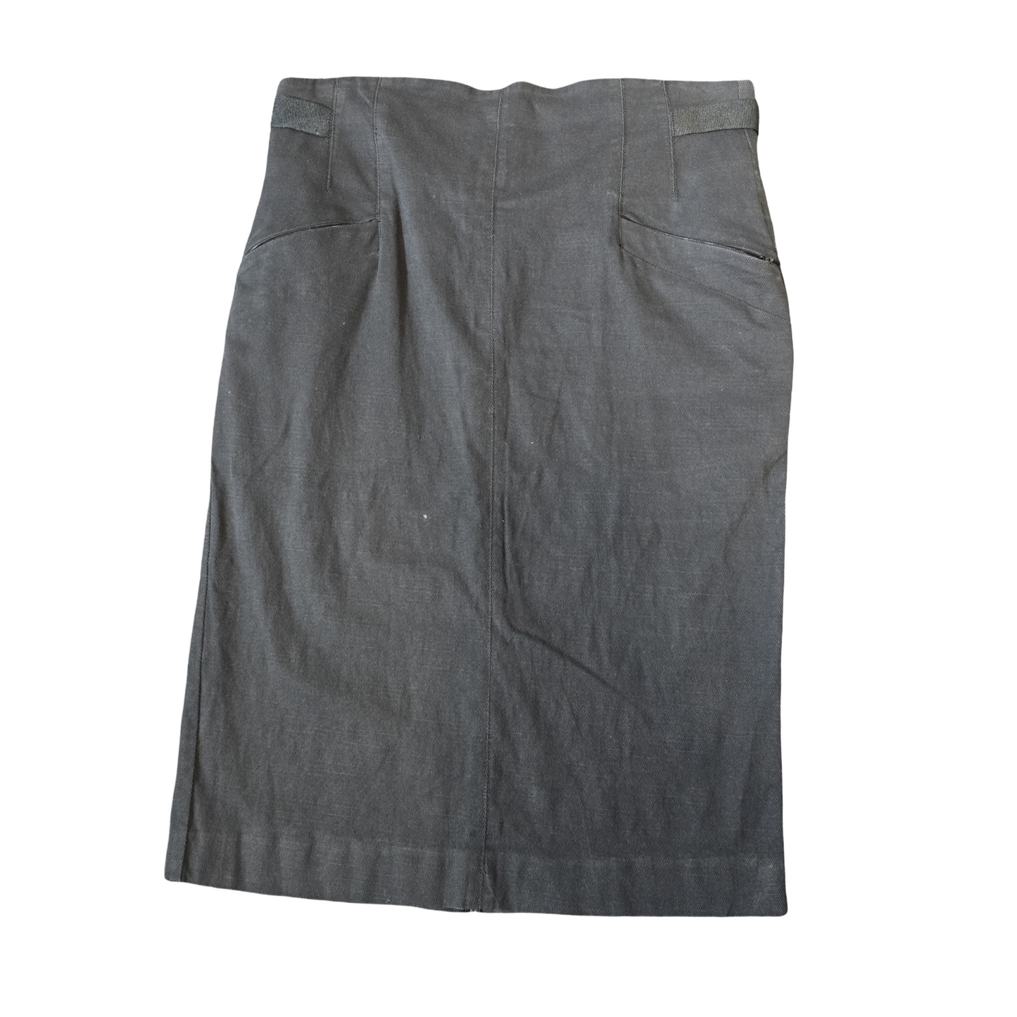 Full Circle Black Knee-Length Skirt with Zip Pockets – Size 10/12