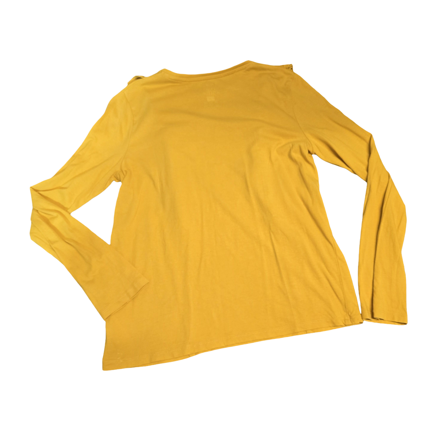 F&F Girls Mustard Frill Long Sleeve Top – Age 13–14 – Cotton
