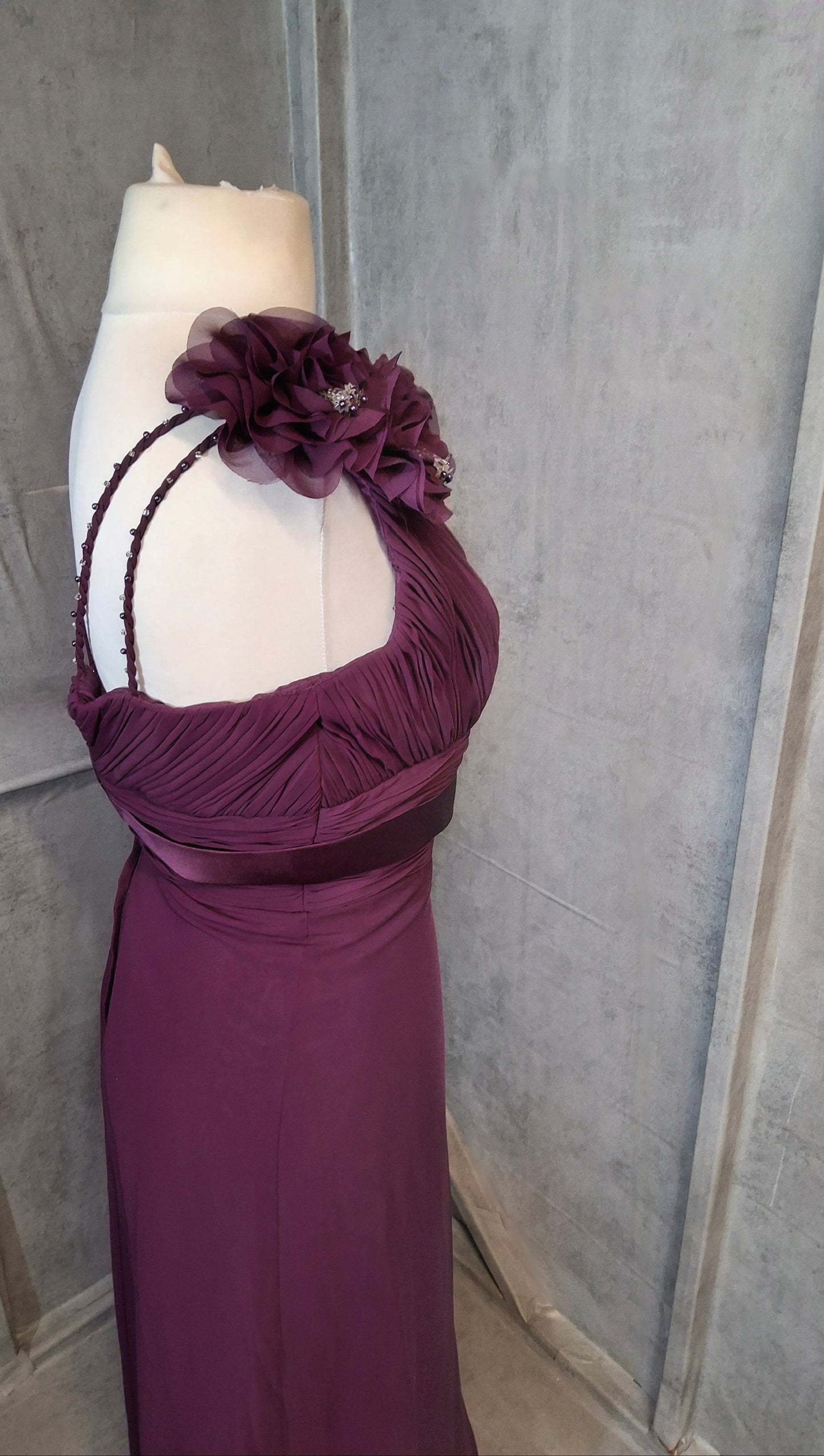 Hilary Morgan One-Shoulder Plum Formal Dress – Size 10