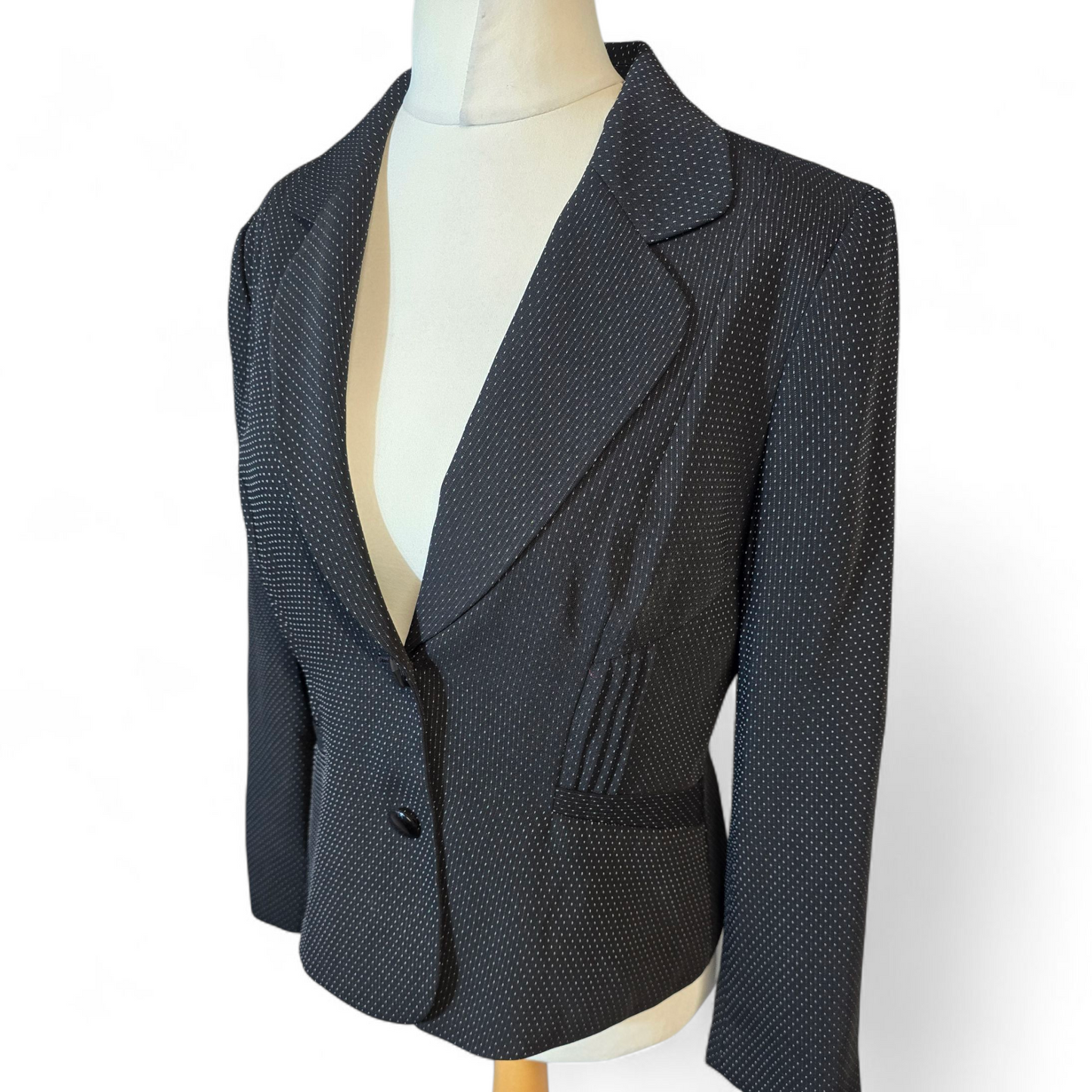 Precis Black & White Polka Dot Blazer – Size 12 – Tailored Fit