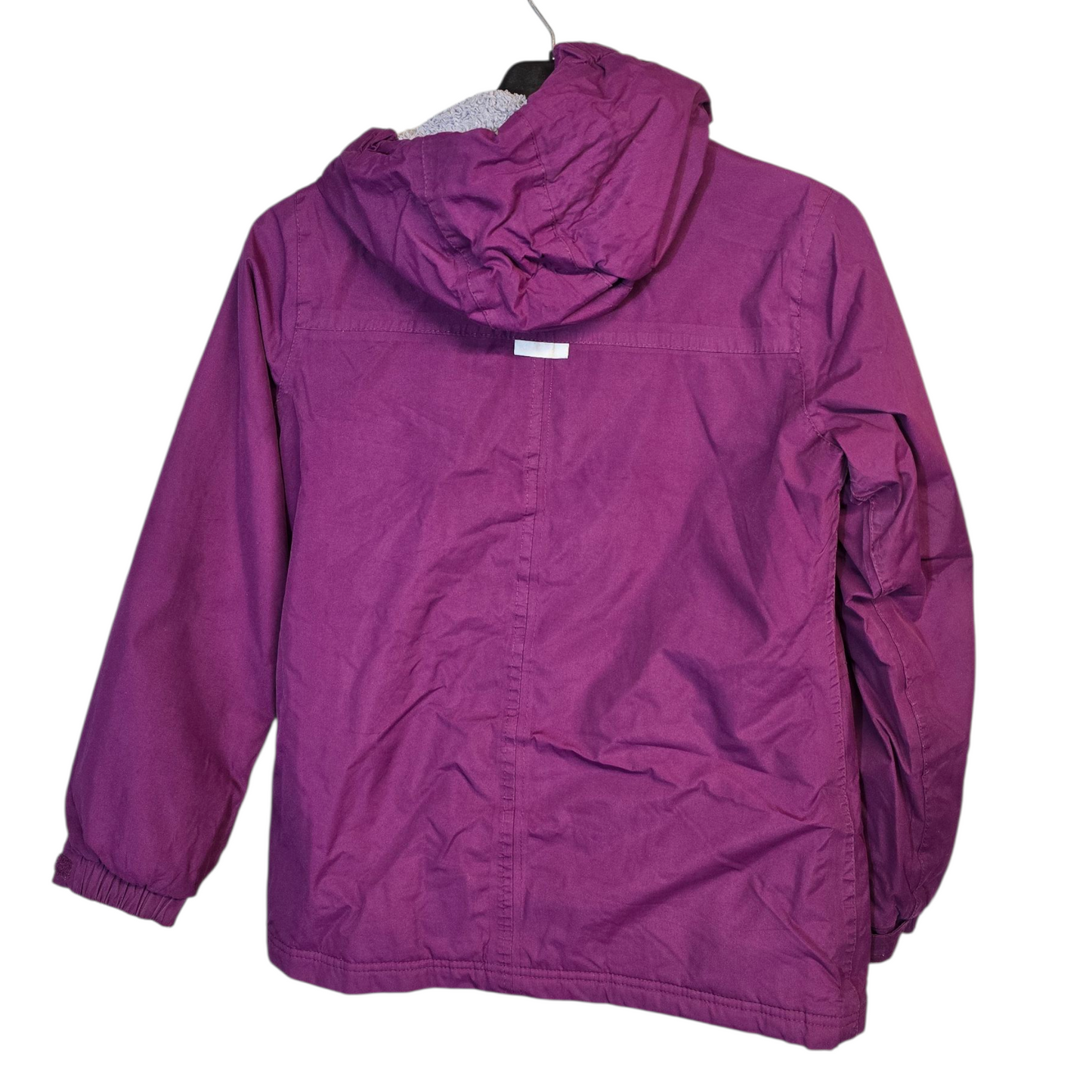 Regatta Girls Purple Coat – Fleece Hood – Zip & Velcro Close – Pockets – Size 11–12 Years