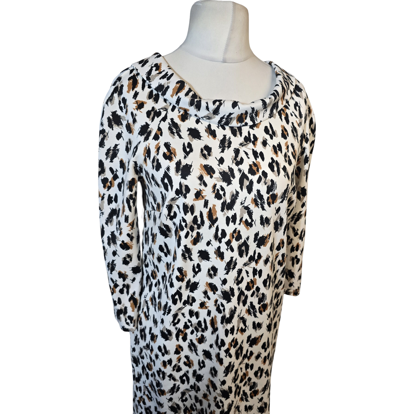 Tu Cream Animal Print A-Line Dress – Size 12