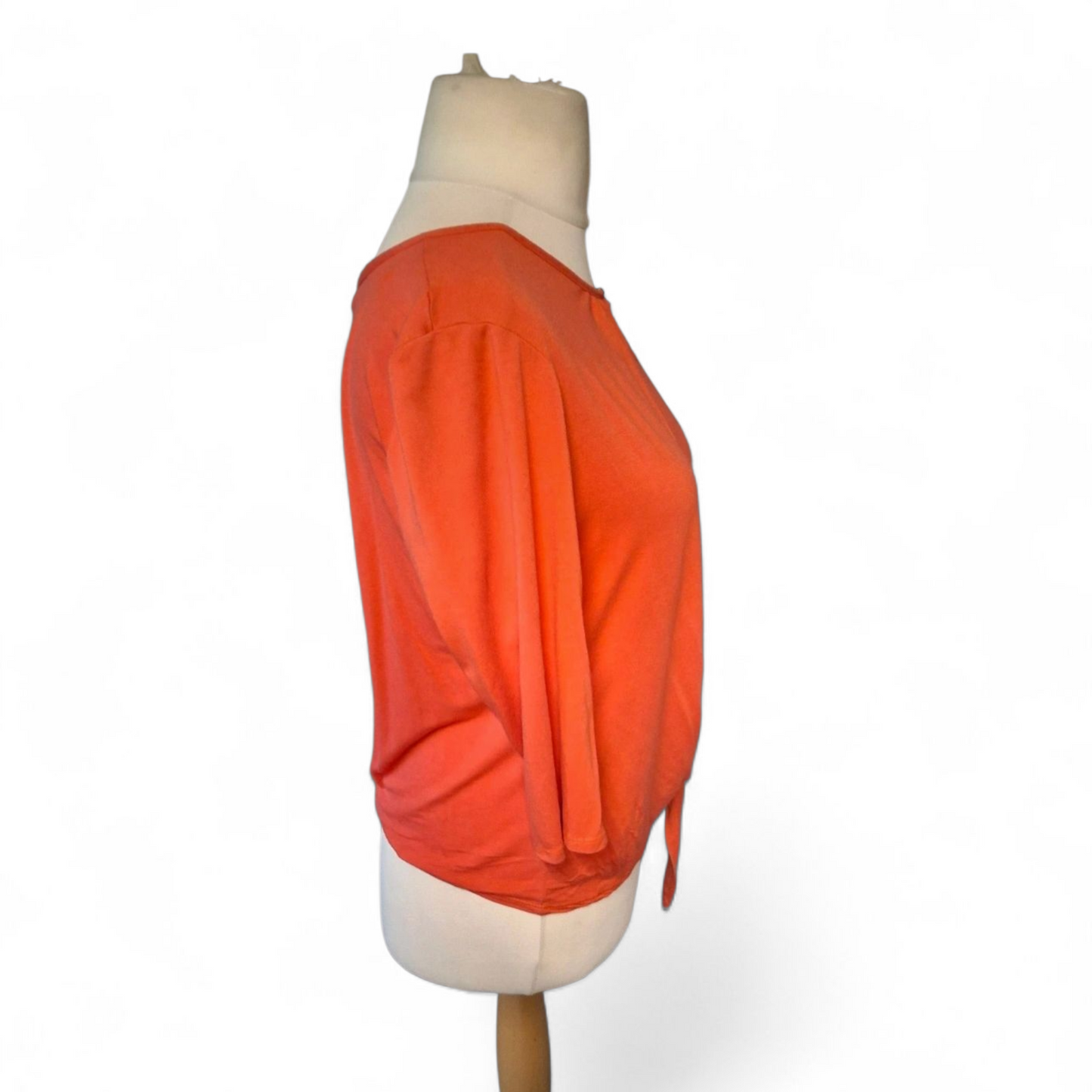 Wallis Orange-Red Tie Front Top – Size M (Fits size 10/12) – Viscose