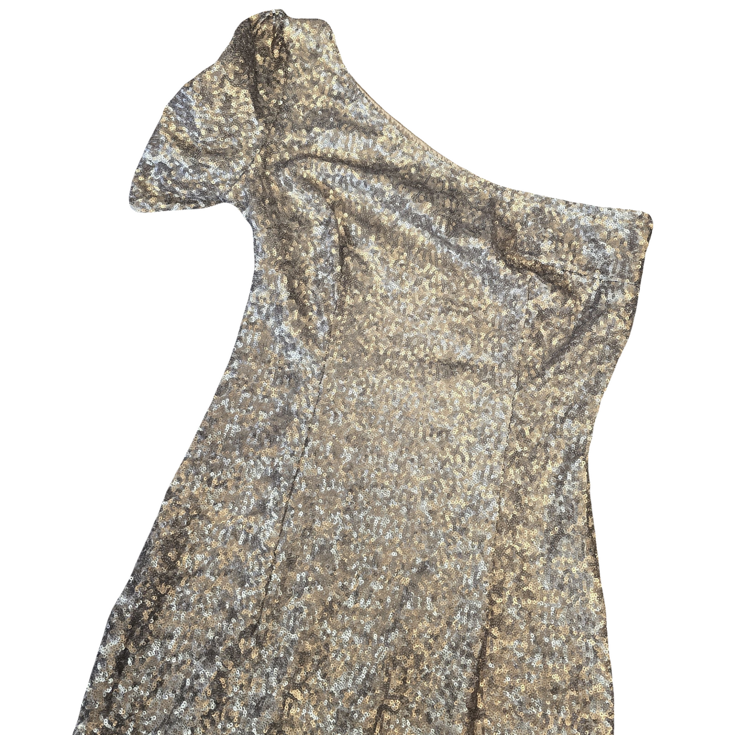 New Look Gold Sequin One-Shoulder Mini Dress – Size 8