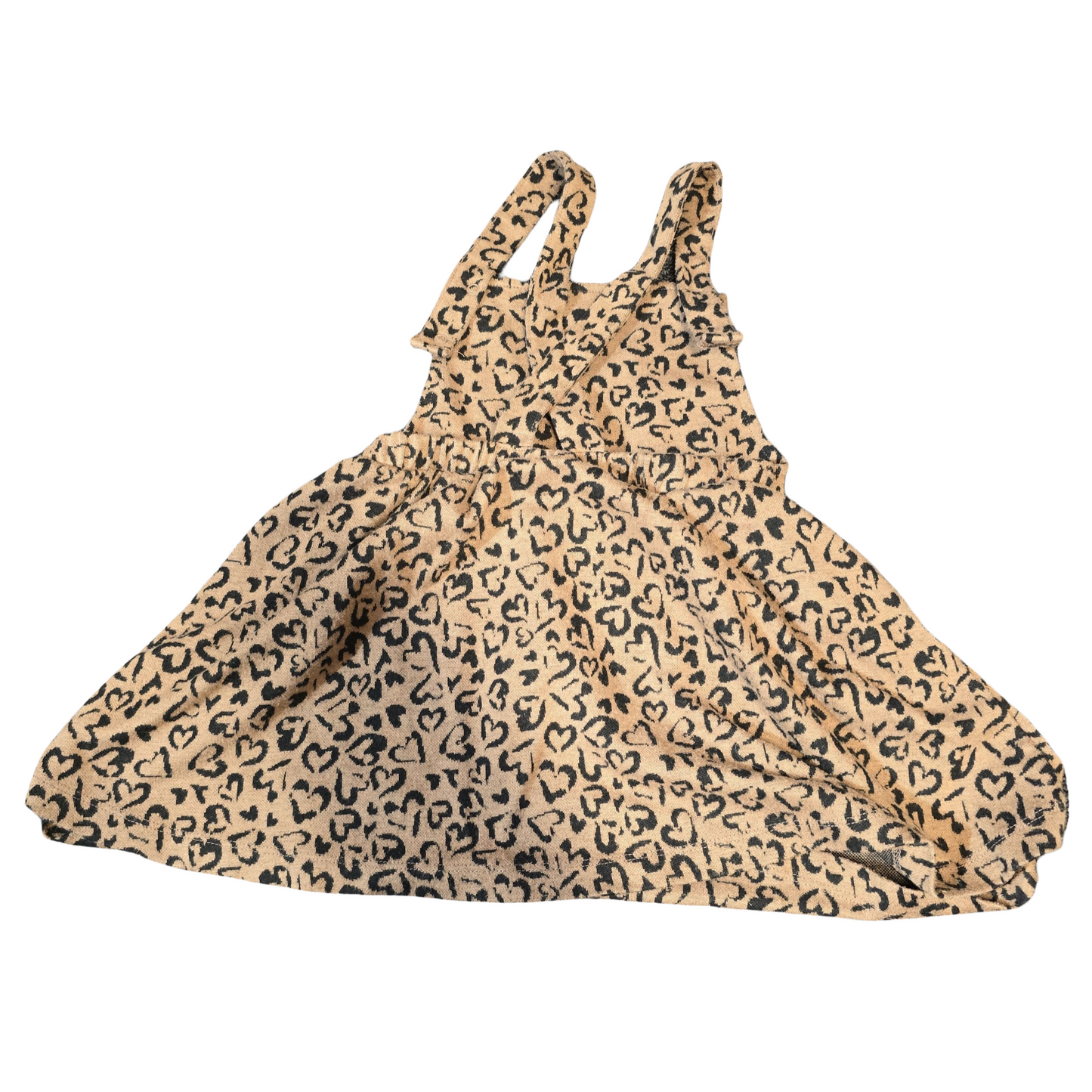 George Brown & Black Heart Print Pinafore Dress – Girls 3-4 Years – Polyester Viscose