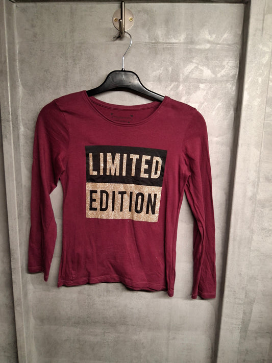 Primark Girls Purple & Gold Glitter Long Sleeved Tshirt age 10-11 years 