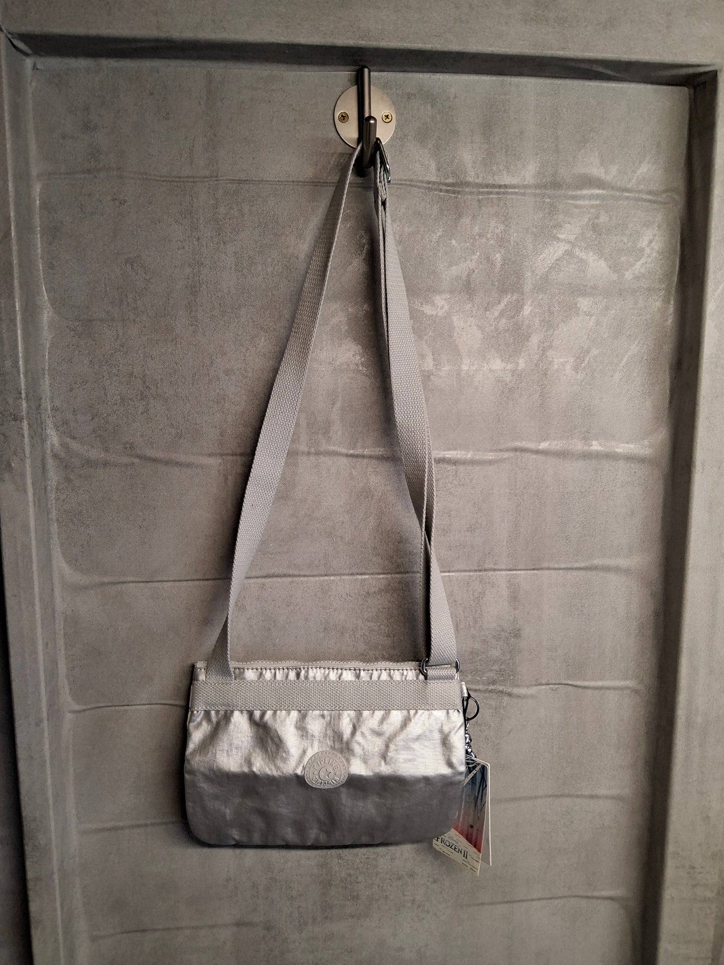 Kipling Frozen 2 Silver Shoulder Bag – Kids, Zip Close, Charm, New with Tags, 9"x7"