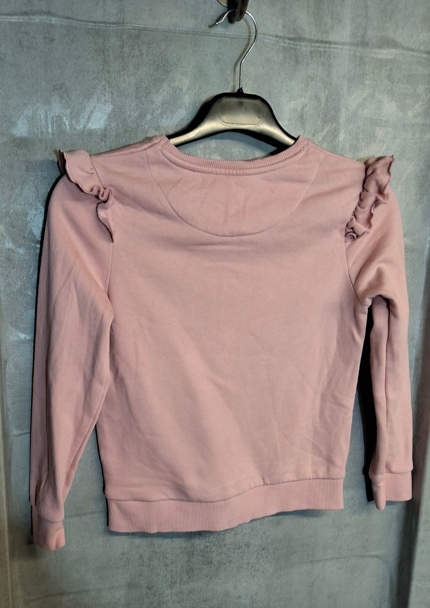 F&F Girls Pink Frill Sweatshirt – Age 7-8 Years – Cotton Blend