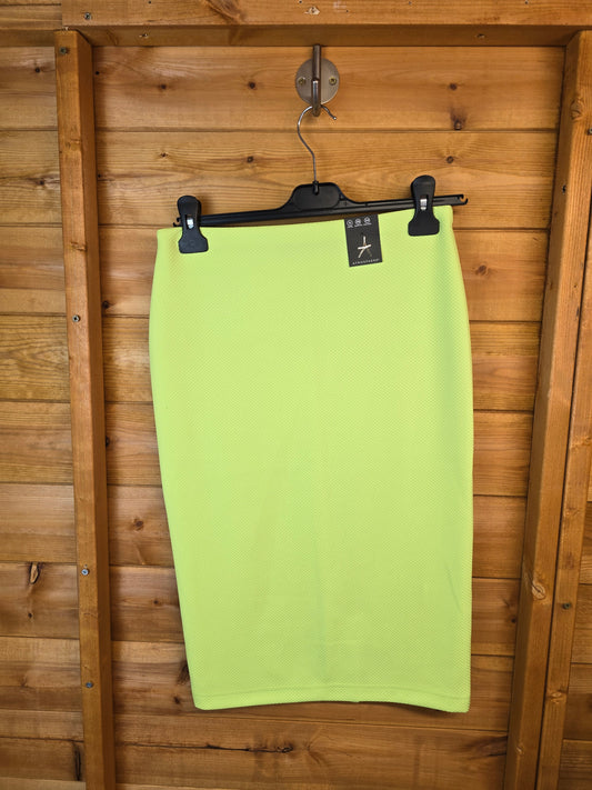 Primark Lime Green Bodycon Skirt | Size 8 | Knee Length | NWT