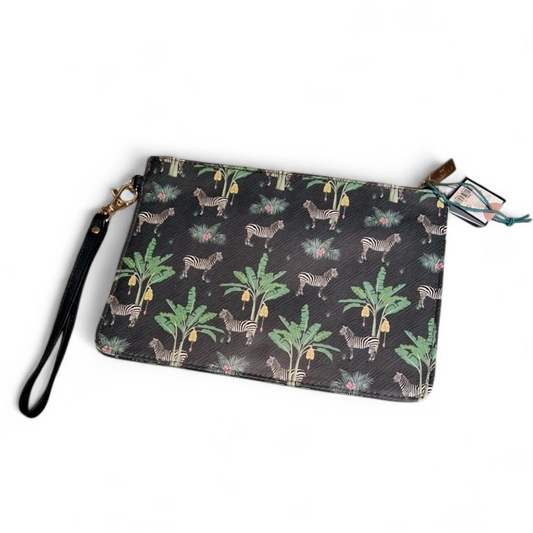 The Jungle Zebra Print Beauty Bag – New, Zip Close, Removable Wrist Strap, Stylish & Practical