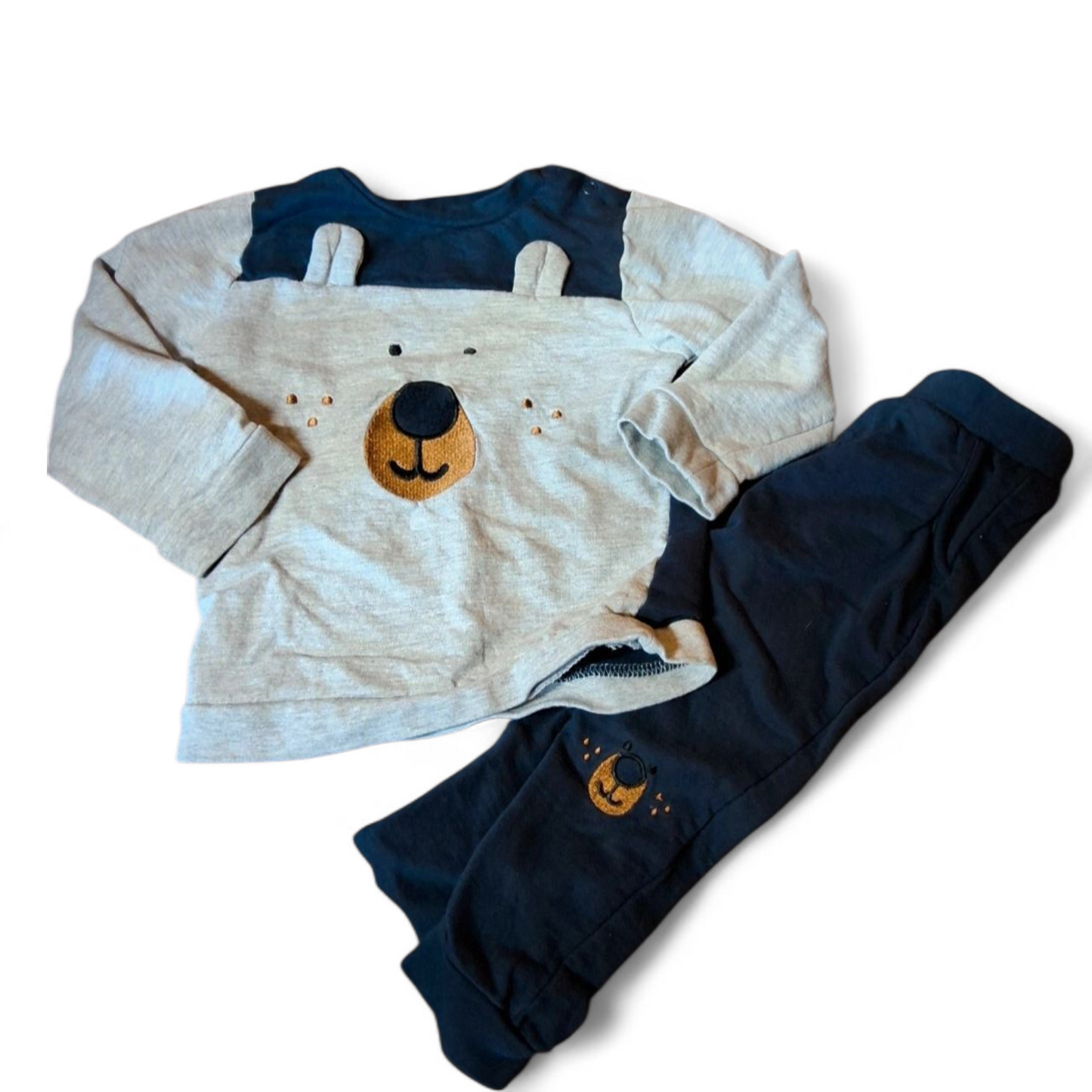 Pep & Co Boys Navy & Grey Jumper & Joggers Set – 18/24 Months – Cotton