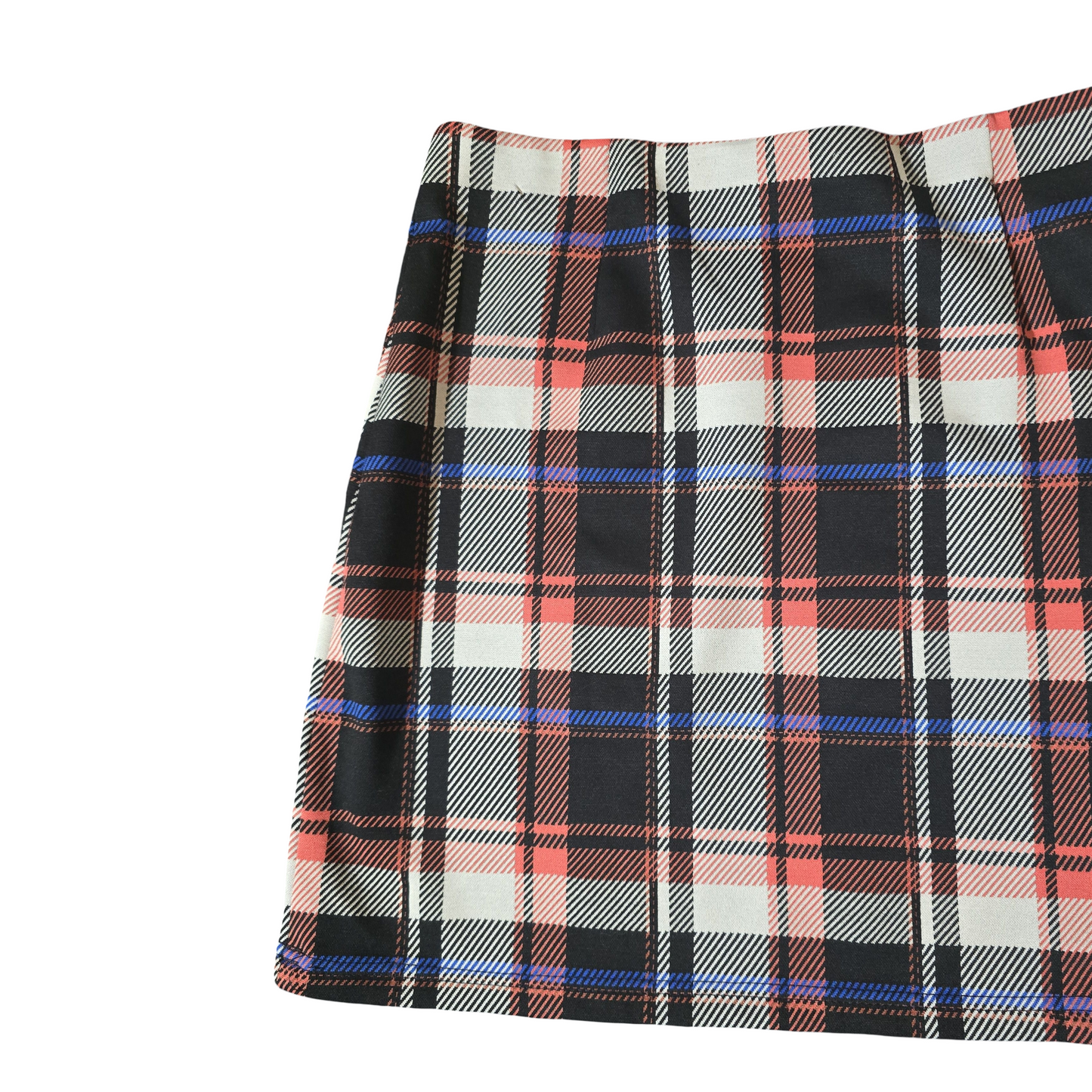 M&S Black, Red & Grey Checked Mini Skirt – Size 10