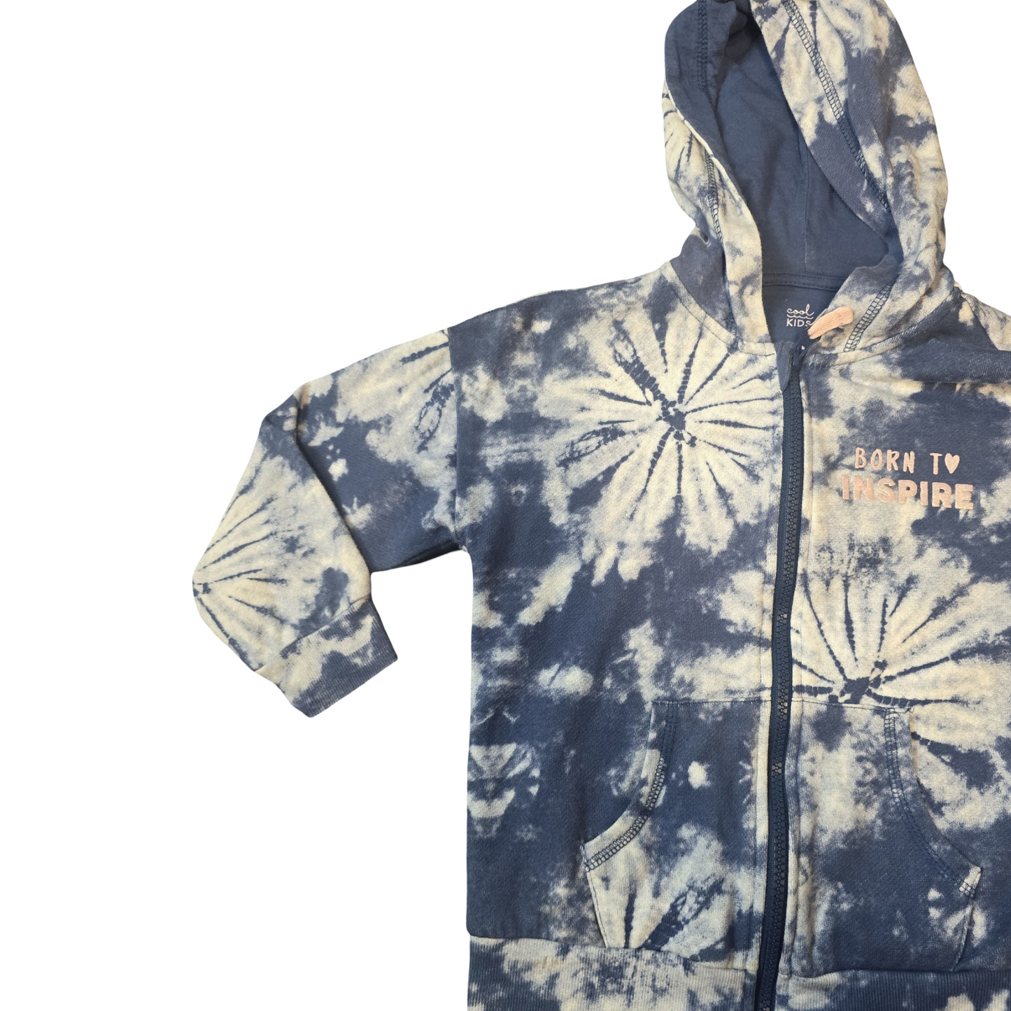 Woolworths Girls Blue & White Tie-Dye Hoodie – Age 6 Years – 100% Cotton