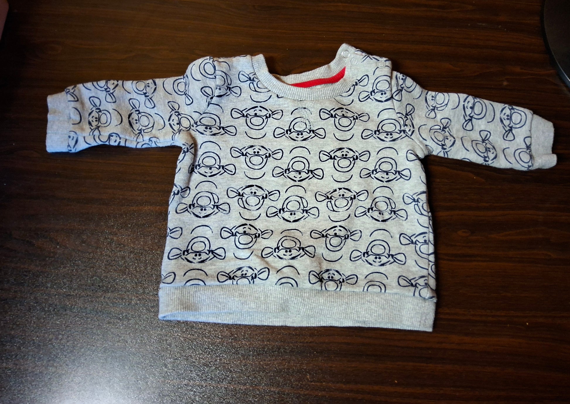 George Boys Grey Jumper – 3–6 Months – Cotton & Polyester
