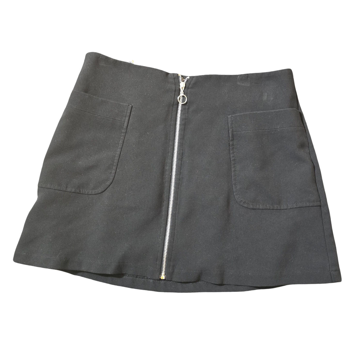 Miss Selfridge Black Mini Skirt – Size 10 – Zip Front & Pockets