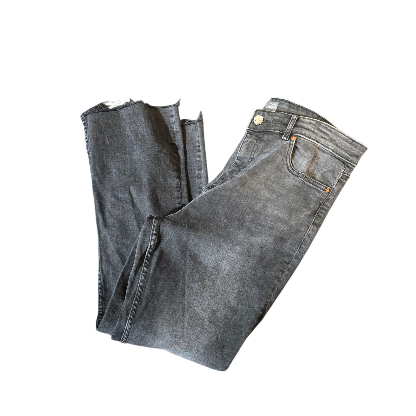 Primark Black Bootcut Jeans with Frayed Hems – Size 16