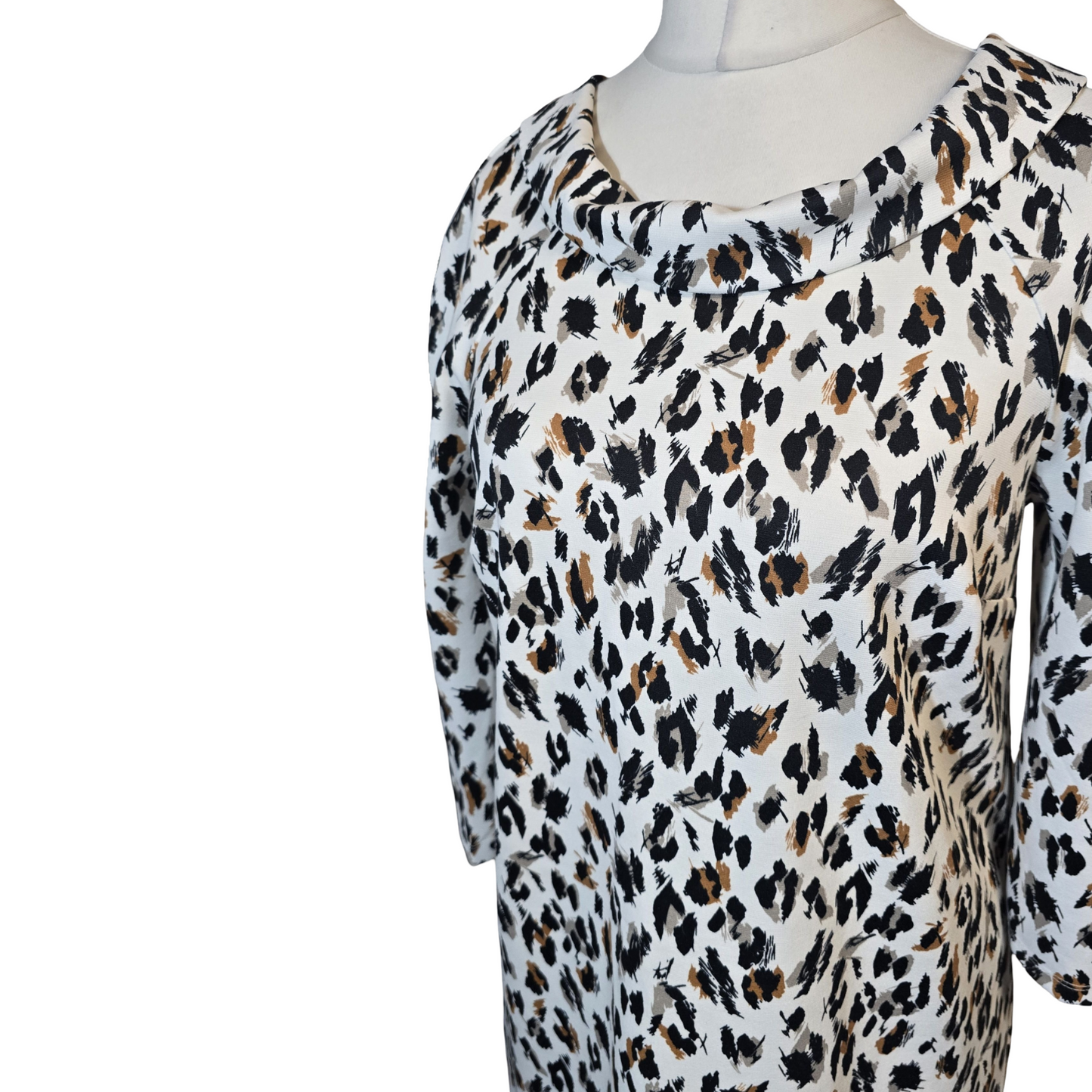 Tu Cream Animal Print A-Line Dress – Size 12