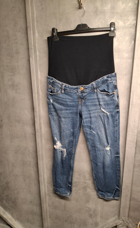 River Island Distressed Over-Bump Maternity Jeans – Size 10 👖🖤