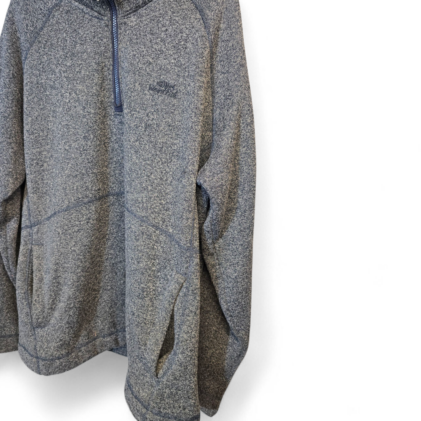 Weird Fish Navy/Grey ¼ Zip Thick Fleece Jumper – Men’s Size XL – Pockets & Logo
