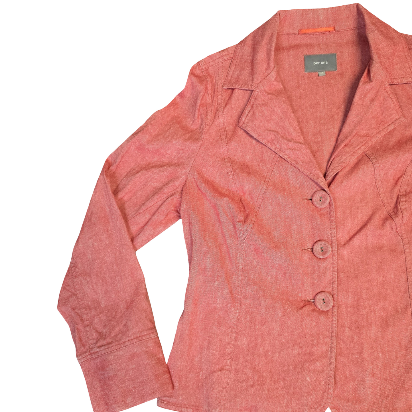 Marks & Spencer Per Una Blazer Red Size 16 Linen blend Work